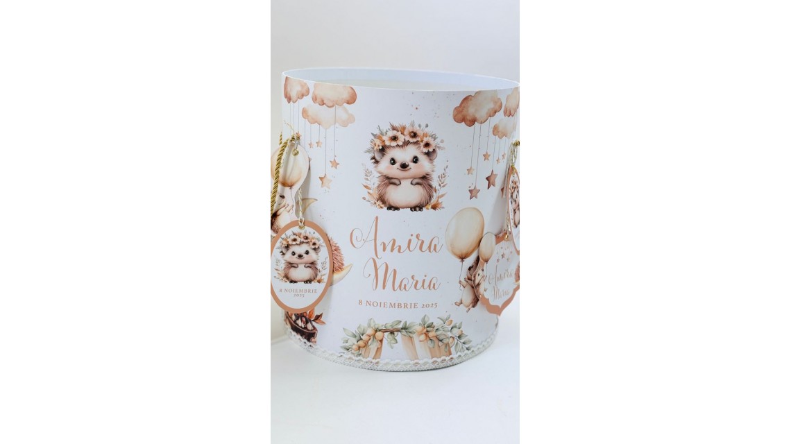 Trusou botez fetita Arici Pogonici cu flori de toamna 7